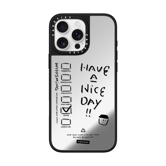 WHOSMiNG x CASETiFY iPhone 16 Pro Max ケース Silver on Black ミラーケース MagSafe対応 WHOSMiNG - COFFEE CUP