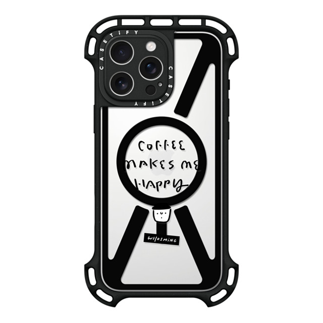 WHOSMiNG x CASETiFY iPhone 16 Pro Max ケース ブラック ウルトラ バウンスケース MagSafe対応 WHOSMiNG - HAPPY