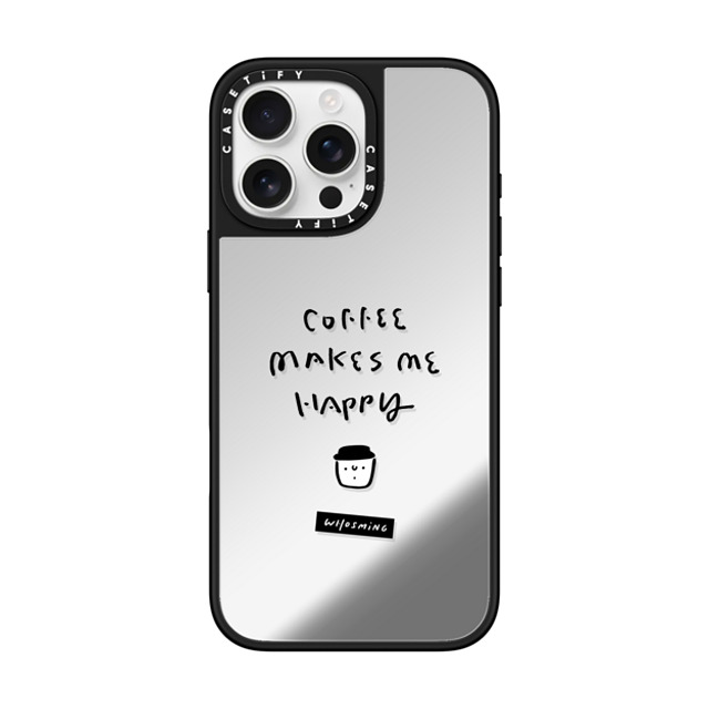 WHOSMiNG x CASETiFY iPhone 16 Pro Max ケース Silver on Black ミラーケース MagSafe対応 WHOSMiNG - HAPPY