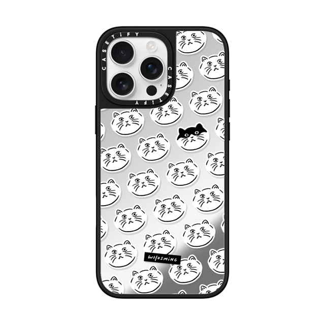 WHOSMiNG x CASETiFY iPhone 16 Pro Max ケース Sticker,Animal Silver on Black ミラーケース MagSafe対応 HEADS OF CATS Back to School WHOSMiNG x CASETiFY iPhone 16 Pro Max ケース Sticker,Animal Silver on Black ミラーケース MagSafe対応 HEADS OF CATS Back to School