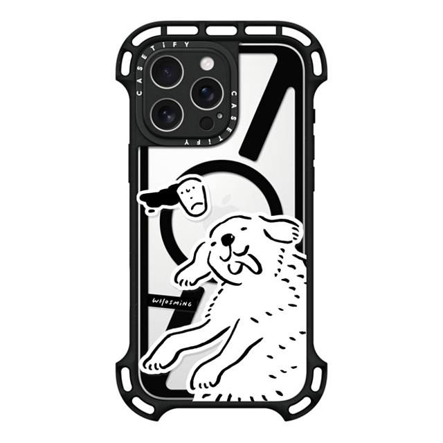 WHOSMiNG x CASETiFY iPhone 16 Pro Max ケース ブラック ウルトラ バウンスケース MagSafe対応 HAPPY DOG