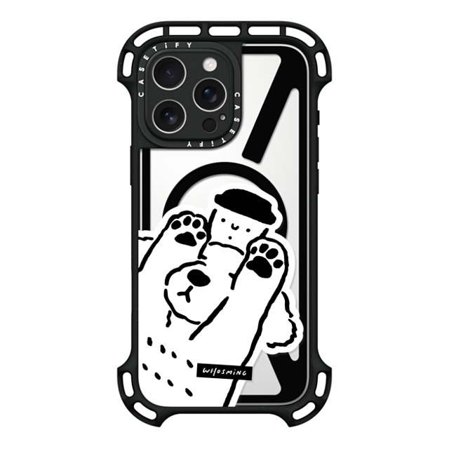 WHOSMiNG x CASETiFY iPhone 16 Pro Max ケース ブラック ウルトラ バウンスケース MagSafe対応 DOG LOVES COFFEE