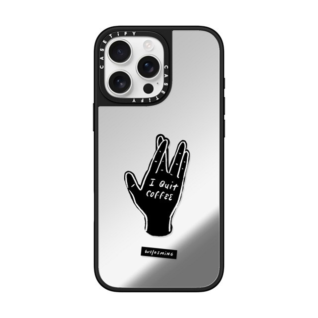 WHOSMiNG x CASETiFY iPhone 16 Pro Max Case Minimalism,Monochrome Silver on Black ミラーケース MagSafe対応 QUIT COFFEE Mother's Day WHOSMiNG x CASETiFY iPhone 16 Pro Max Case Minimalism,Monochrome Silver on Black ミラーケース MagSafe対応 QUIT COFFEE Mother's Day