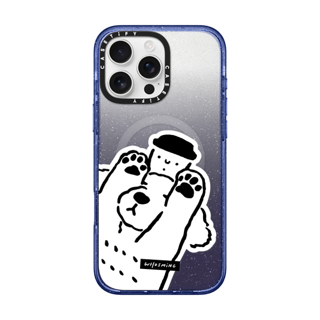 WHOSMiNG x CASETiFY iPhone 16 Pro Max ケース Glitter Indigo インパクトケース MagSafe対応 DOG LOVES COFFEE