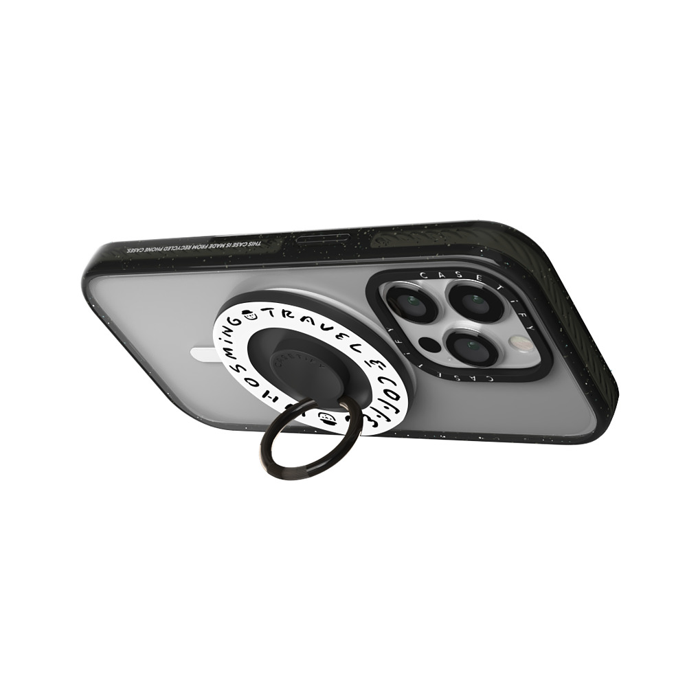 WHOSMiNG x CASETiFY Snappy スマホリング Minimalism,Monochrome ブラック Snappy スマホリング MagSafe対応 TRAVEL & COFFEE Mother's Day WHOSMiNG x CASETiFY Snappy スマホリング Minimalism,Monochrome ブラック Snappy スマホリング MagSafe対応 TRAVEL & COFFEE Mother's Day