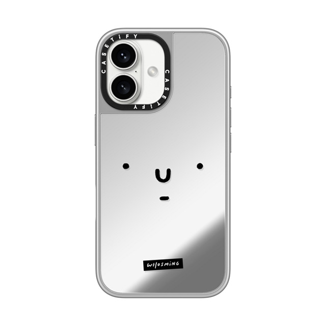 WHOSMiNG x CASETiFY iPhone 16 ケース シルバー (シルバーバンパー) ミラーケース MagSafe対応 WHOSMiNG - FACE