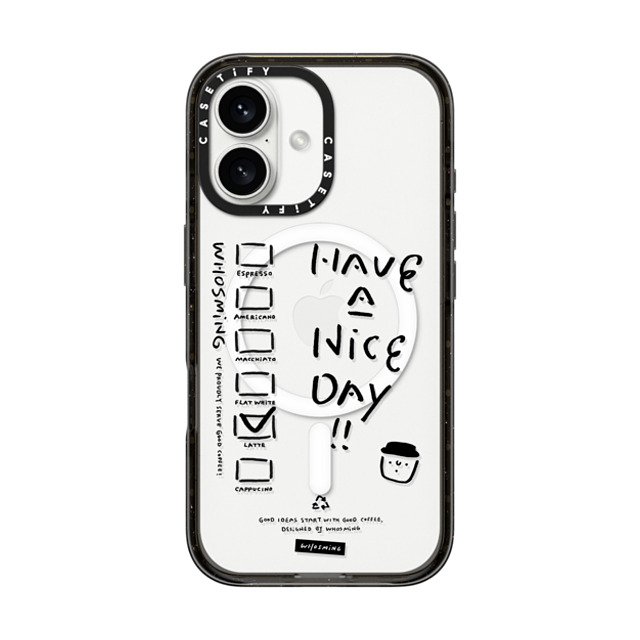 WHOSMiNG x CASETiFY iPhone 16 ケース ブラック インパクトケース MagSafe対応 WHOSMiNG - COFFEE CUP