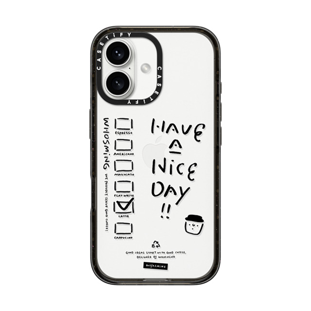 WHOSMiNG x CASETiFY iPhone 16 ケース ブラック インパクトケース WHOSMiNG - COFFEE CUP