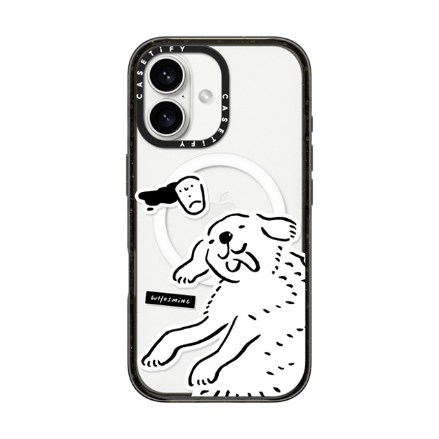 WHOSMiNG x CASETiFY iPhone 16 ケース ブラック インパクトケース MagSafe対応 HAPPY DOG