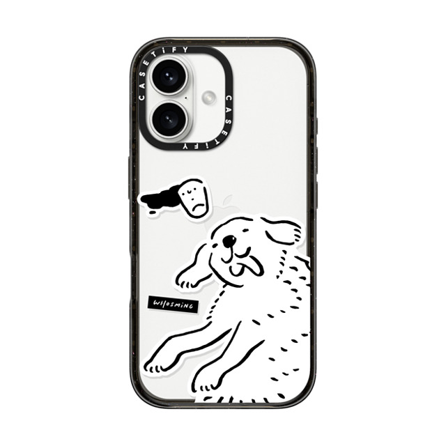 WHOSMiNG x CASETiFY iPhone 16 ケース ブラック インパクトケース HAPPY DOG