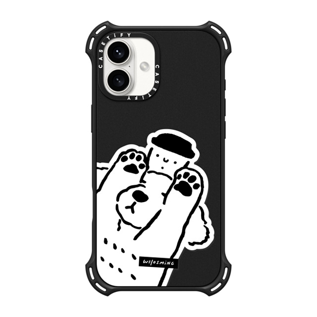 WHOSMiNG x CASETiFY iPhone 16 Plus ケース マットブラック バウンスケース DOG LOVES COFFEE