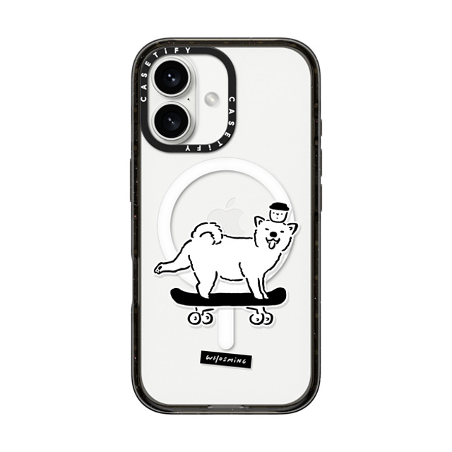 WHOSMiNG x CASETiFY iPhone 16 ケース ブラック インパクトケース MagSafe対応 SKATER DOG