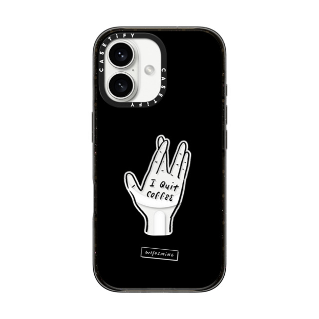 WHOSMiNG x CASETiFY iPhone 16 Case Coffee,Minimalism Black Impact Case MagSafe Compatible QUIT COFFEE Mother's Day WHOSMiNG x CASETiFY iPhone 16 Case Coffee,Minimalism Black Impact Case MagSafe Compatible QUIT COFFEE Mother's Day