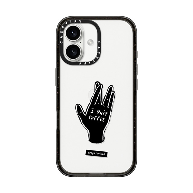 WHOSMiNG x CASETiFY iPhone 16 Case Minimalism,Monochrome Black Impact Case QUIT COFFEE Mother's Day WHOSMiNG x CASETiFY iPhone 16 Case Minimalism,Monochrome Black Impact Case QUIT COFFEE Mother's Day