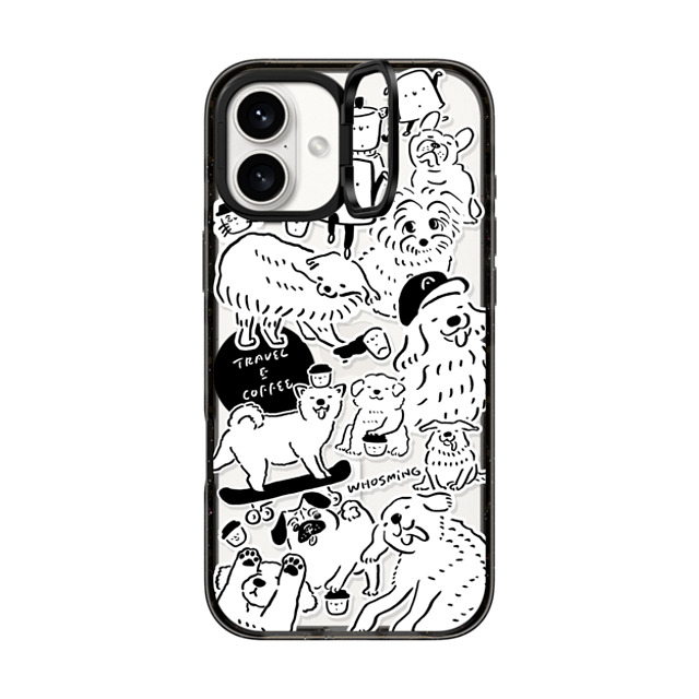 WHOSMiNG x CASETiFY iPhone 16 Plus Case Black インパクトリングスタンドケース MagSafe対応 DOG STICKERS WHOSMiNG x CASETiFY iPhone 16 Plus Case Black インパクトリングスタンドケース MagSafe対応 DOG STICKERS