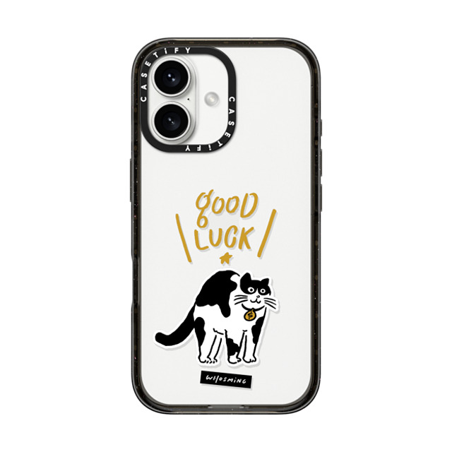 WHOSMiNG x CASETiFY iPhone 16 ケース ブラック インパクトケース GOOD LUCK!