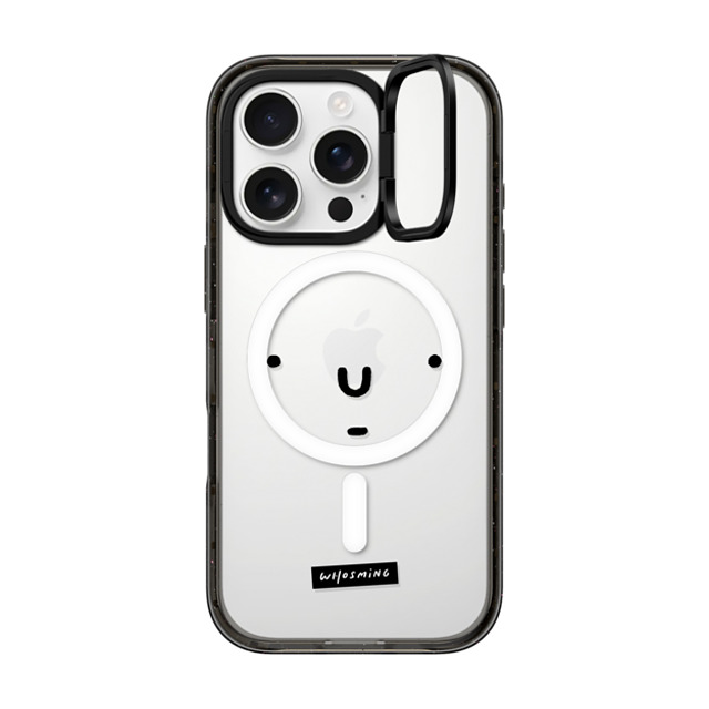 WHOSMiNG x CASETiFY iPhone 16 Pro ケース ブラック インパクトリングスタンドケース MagSafe対応 WHOSMiNG - FACE