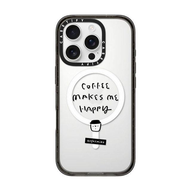 WHOSMiNG x CASETiFY iPhone 16 Pro ケース ブラック インパクトケース MagSafe対応 WHOSMiNG - HAPPY