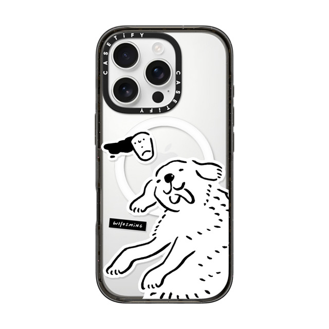 WHOSMiNG x CASETiFY iPhone 16 Pro ケース ブラック インパクトケース MagSafe対応 HAPPY DOG