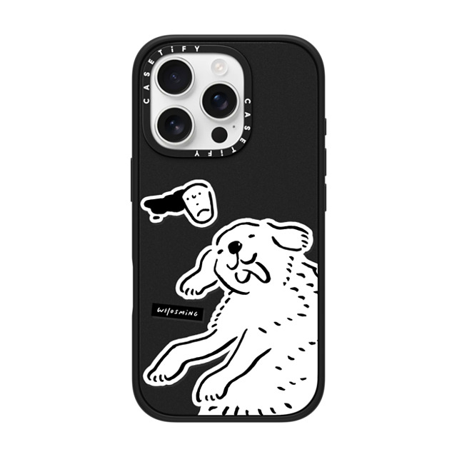 WHOSMiNG x CASETiFY iPhone 16 Pro ケース マットブラック インパクトケース MagSafe対応 HAPPY DOG