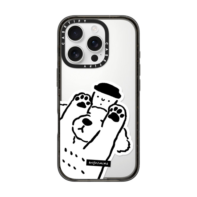 WHOSMiNG x CASETiFY iPhone 16 Pro ケース ブラック インパクトケース DOG LOVES COFFEE