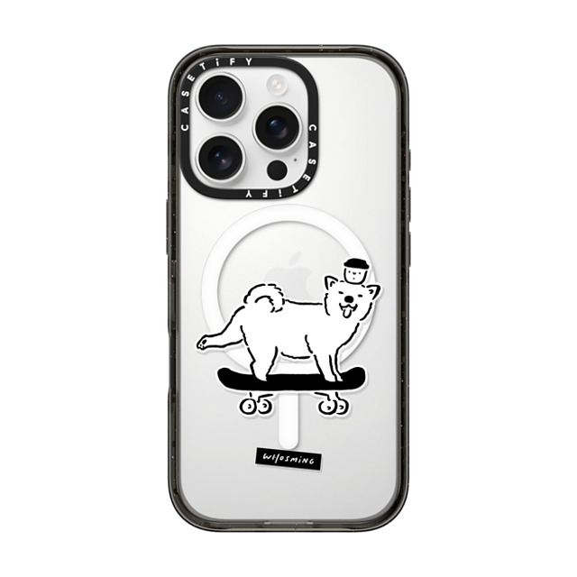 WHOSMiNG x CASETiFY iPhone 16 Pro ケース ブラック インパクトケース MagSafe対応 SKATER DOG