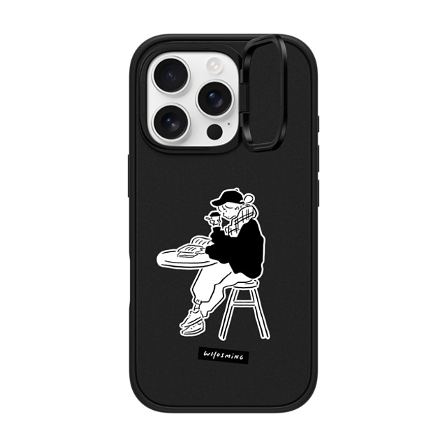 WHOSMiNG x CASETiFY iPhone 16 Pro ケース マットブラック インパクトリングスタンドケース MagSafe対応 RELAXED