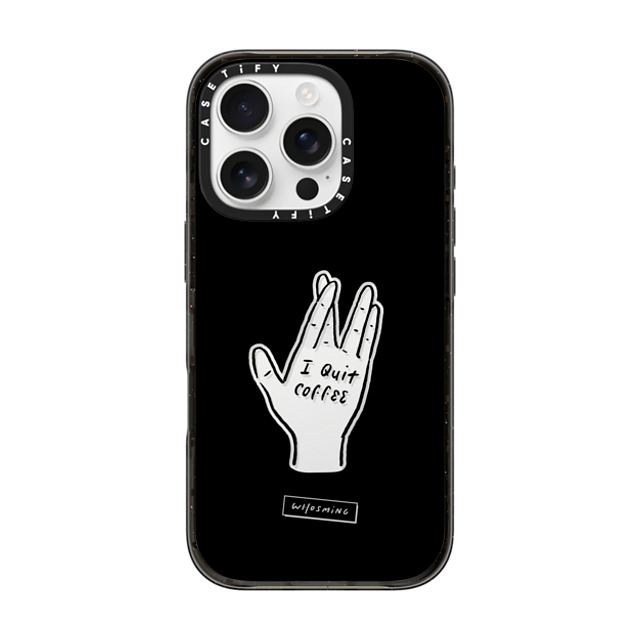 WHOSMiNG x CASETiFY iPhone 16 Pro ケース Coffee,Minimalism ブラック インパクトケース QUIT COFFEE Father's Day WHOSMiNG x CASETiFY iPhone 16 Pro ケース Coffee,Minimalism ブラック インパクトケース QUIT COFFEE Father's Day
