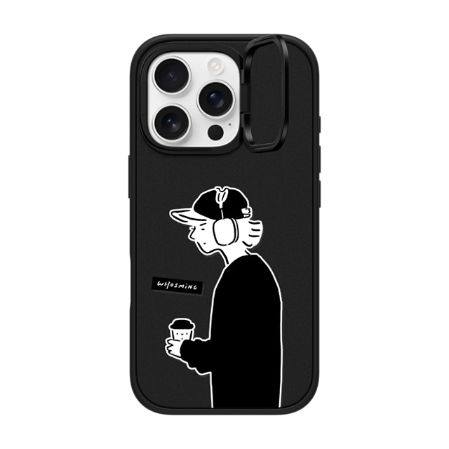 WHOSMiNG x CASETiFY iPhone 16 Pro ケース マットブラック インパクトリングスタンドケース MagSafe対応 PEACEFUL