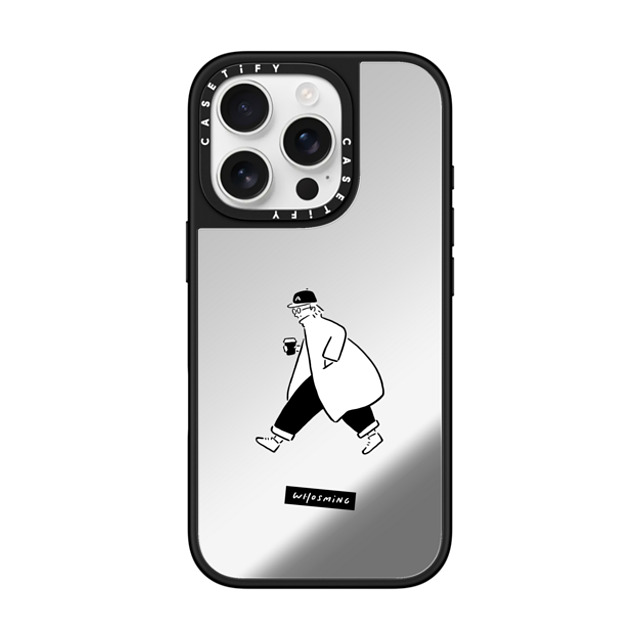 WHOSMiNG x CASETiFY iPhone 16 Pro ケース Silver on Black ミラーケース MagSafe対応 WHOSMiNG - TRAVELER