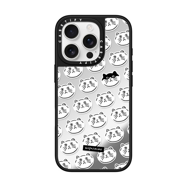 WHOSMiNG x CASETiFY iPhone 16 Pro Case Sticker,Animal Silver on Black ミラーケース MagSafe対応 HEADS OF CATS Back to School WHOSMiNG x CASETiFY iPhone 16 Pro Case Sticker,Animal Silver on Black ミラーケース MagSafe対応 HEADS OF CATS Back to School