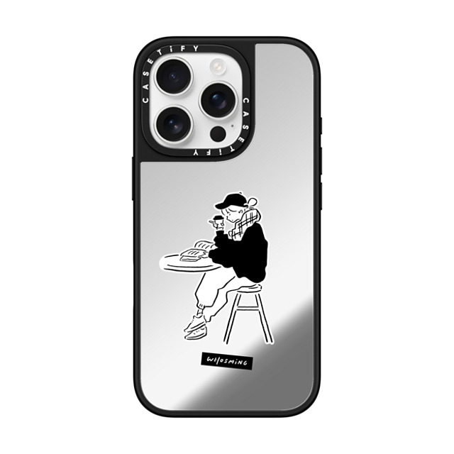 WHOSMiNG x CASETiFY iPhone 16 Pro ケース Silver on Black ミラーケース MagSafe対応 RELAXED