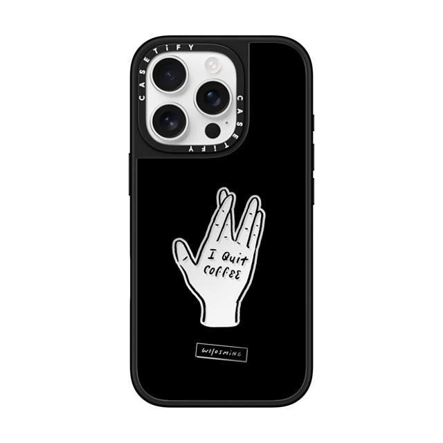 WHOSMiNG x CASETiFY iPhone 16 Pro Case Coffee,Minimalism Silver on Black ミラーケース MagSafe対応 QUIT COFFEE Mother's Day WHOSMiNG x CASETiFY iPhone 16 Pro Case Coffee,Minimalism Silver on Black ミラーケース MagSafe対応 QUIT COFFEE Mother's Day