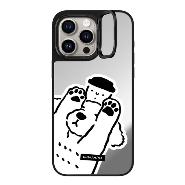 WHOSMiNG x CASETiFY iPhone 15 Pro Max ケース Dog,Animal Silver on Black ミラー リングスタンドケース MagSafe対応 DOG LOVES COFFEE Back to School WHOSMiNG x CASETiFY iPhone 15 Pro Max ケース Dog,Animal Silver on Black ミラー リングスタンドケース MagSafe対応 DOG LOVES COFFEE Back to School