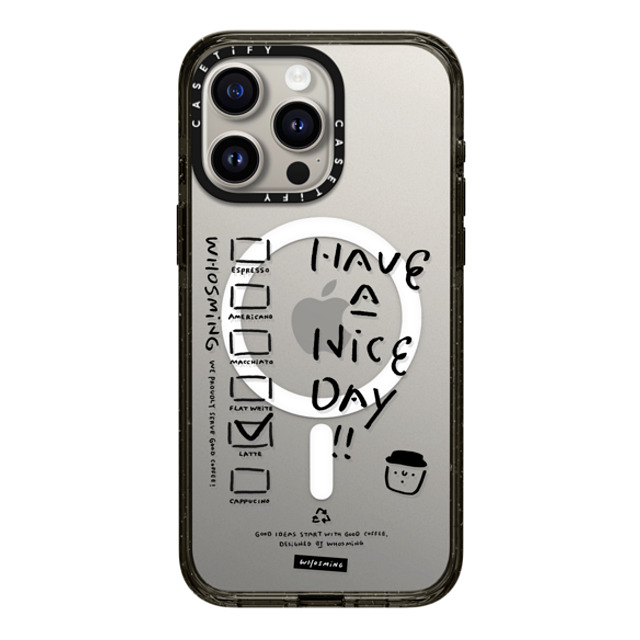 WHOSMiNG x CASETiFY iPhone 15 Pro Max ケース ブラック インパクトケース MagSafe対応 WHOSMiNG - COFFEE CUP