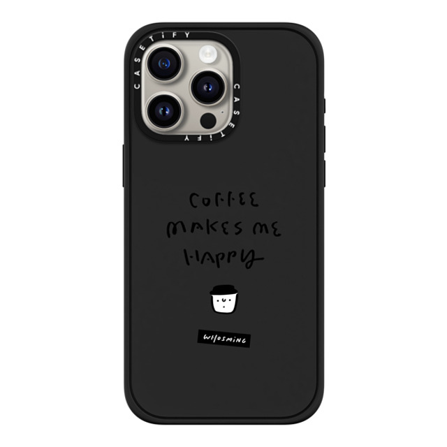 WHOSMiNG x CASETiFY iPhone 15 Pro Max ケース マットブラック インパクトケース MagSafe対応 WHOSMiNG - HAPPY