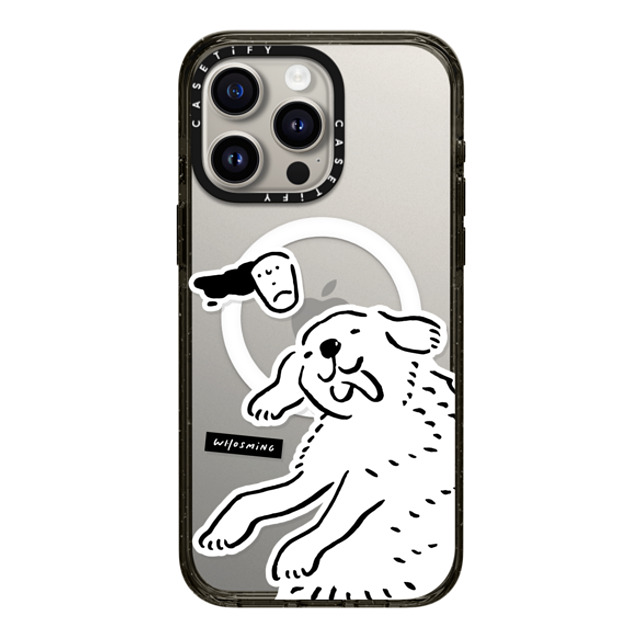 WHOSMiNG x CASETiFY iPhone 15 Pro Max ケース ブラック インパクトケース MagSafe対応 HAPPY DOG