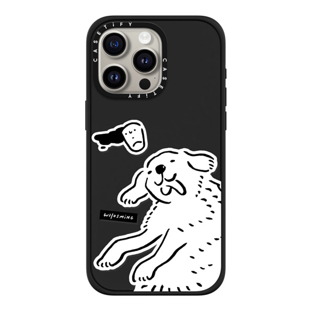 WHOSMiNG x CASETiFY iPhone 15 Pro Max ケース マットブラック インパクトケース MagSafe対応 HAPPY DOG