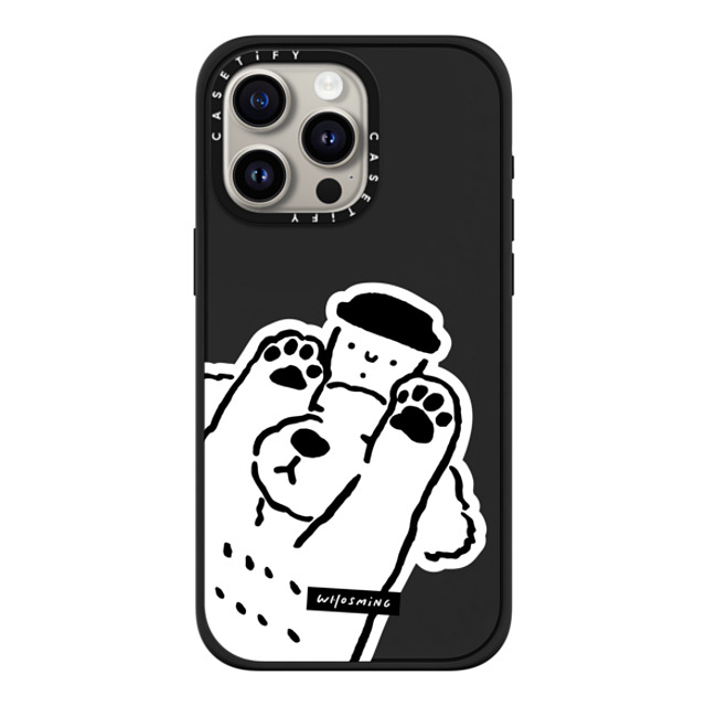 WHOSMiNG x CASETiFY iPhone 15 Pro Max ケース マットブラック インパクトケース DOG LOVES COFFEE