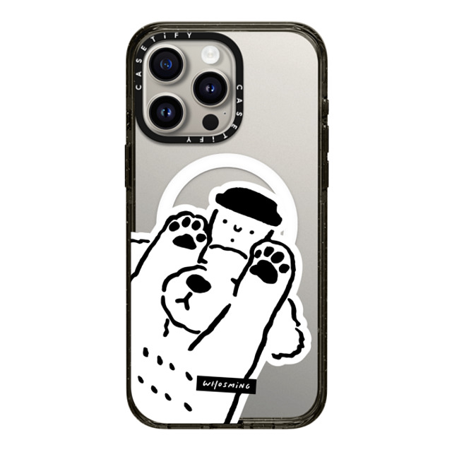 WHOSMiNG x CASETiFY iPhone 15 Pro Max ケース ブラック インパクトケース MagSafe対応 DOG LOVES COFFEE