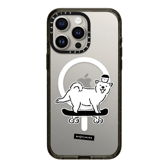 WHOSMiNG x CASETiFY iPhone 15 Pro Max ケース ブラック インパクトケース MagSafe対応 SKATER DOG