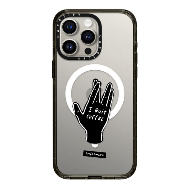 WHOSMiNG x CASETiFY iPhone 15 Pro Max Case Minimalism,Monochrome Black Impact Case MagSafe Compatible QUIT COFFEE Back to School WHOSMiNG x CASETiFY iPhone 15 Pro Max Case Minimalism,Monochrome Black Impact Case MagSafe Compatible QUIT COFFEE Back to School