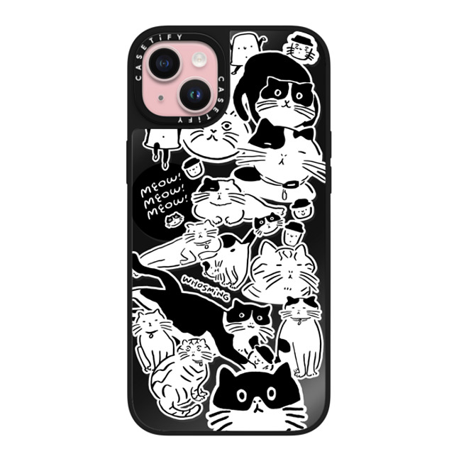 WHOSMiNG x CASETiFY iPhone 15 Plus ケース Minimalism,Monochrome Black on Black ミラーケース MagSafe対応 MEOW! MEOW! MEOW! Back to School WHOSMiNG x CASETiFY iPhone 15 Plus ケース Minimalism,Monochrome Black on Black ミラーケース MagSafe対応 MEOW! MEOW! MEOW! Back to School