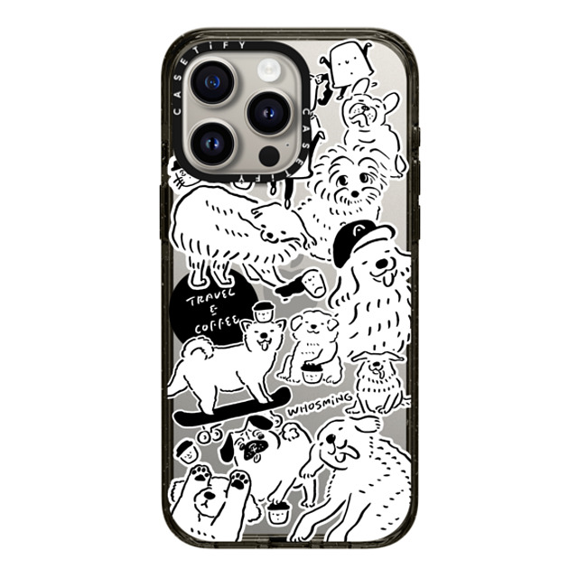 WHOSMiNG x CASETiFY iPhone 15 Pro Max ケース ブラック インパクトケース DOG STICKERS