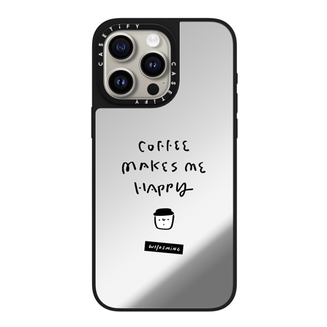 WHOSMiNG x CASETiFY iPhone 15 Pro Max ケース Silver on Black ミラーケース MagSafe対応 WHOSMiNG - HAPPY