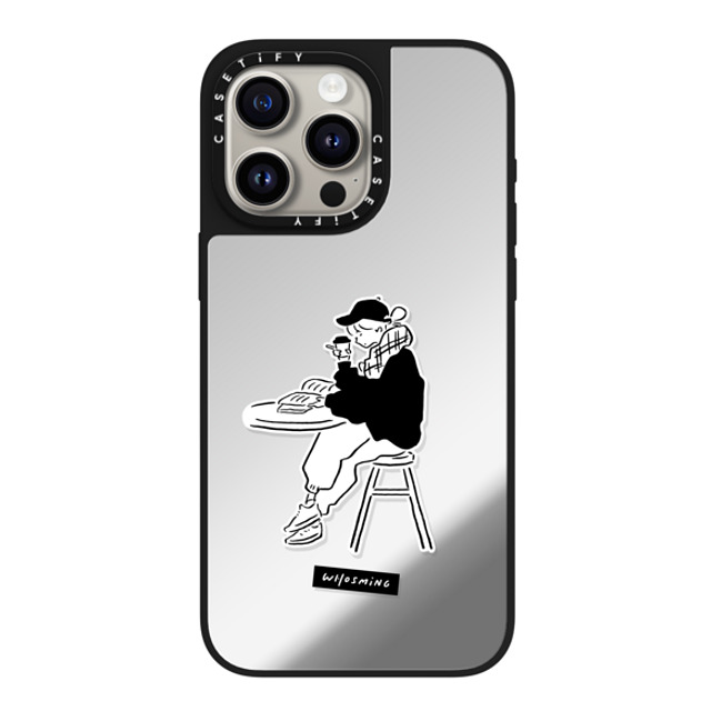 WHOSMiNG x CASETiFY iPhone 15 Pro Max ケース Silver on Black ミラーケース MagSafe対応 RELAXED