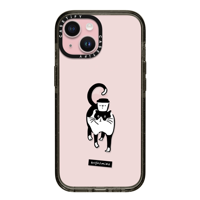 WHOSMiNG x CASETiFY iPhone 15 ケース Cat,Animal ブラック インパクトケース WHOSMiNG - COFFEE CAT Mother's Day WHOSMiNG x CASETiFY iPhone 15 ケース Cat,Animal ブラック インパクトケース WHOSMiNG - COFFEE CAT Mother's Day