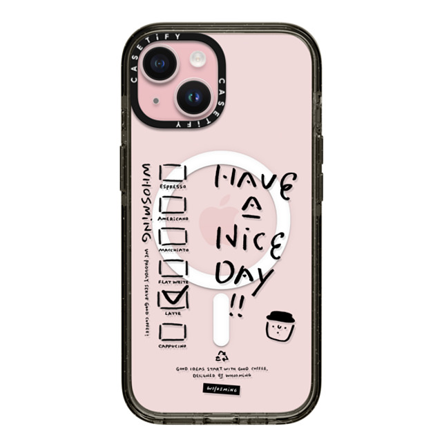 WHOSMiNG x CASETiFY iPhone 15 ケース ブラック インパクトケース MagSafe対応 WHOSMiNG - COFFEE CUP