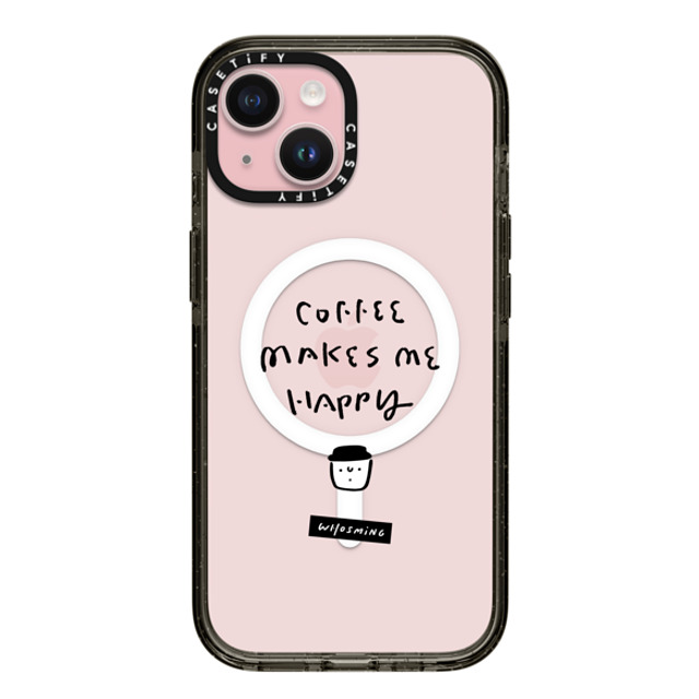 WHOSMiNG x CASETiFY iPhone 15 ケース ブラック インパクトケース MagSafe対応 WHOSMiNG - HAPPY