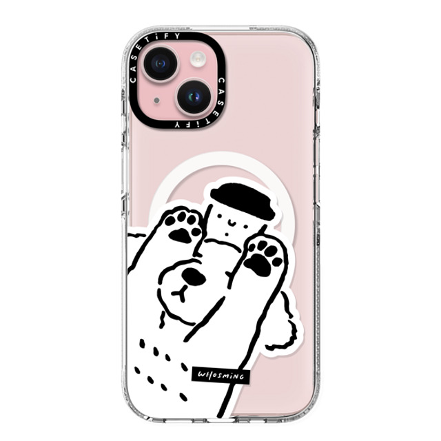 WHOSMiNG x CASETiFY iPhone 15 ケース クリア クリア ケース MagSafe対応 DOG LOVES COFFEE